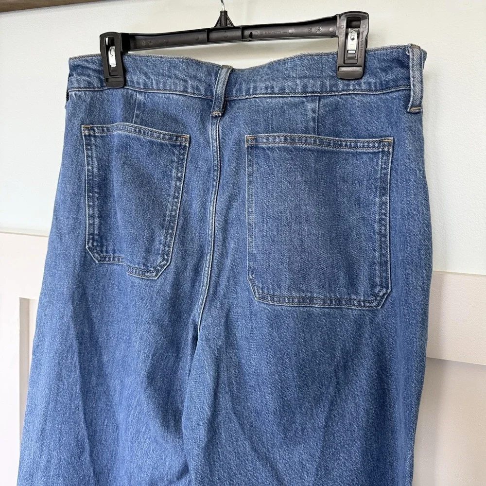 J. Crew Camp Pocket Wide Leg Jean Women Sz 29 Tall Classic Medium Wash Preppy